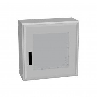 Dulap din poliester cu 1 usa transparenta, H750xL750xA312mm