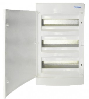 Dulap distrib. apl. 3 rand. 36UH, usa din plastic alb mat