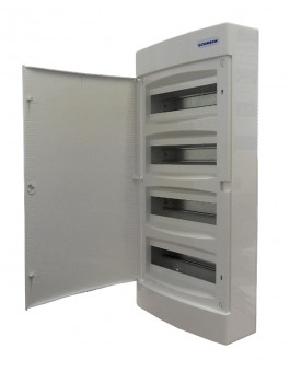 Dulap distrib. apl. 4 rand. 48UH, usa din plastic alb mat