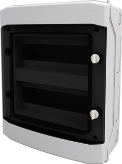 Dulap distrib. apl. IP65, 24UH, 2 rand. cu usa transparenta