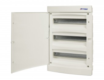 Dulap distrib. incastr. 3r-54UH, usa din plastic alb mat