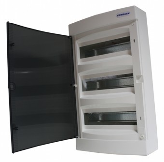Dulap distrib. montaj apl, 3 randuri, 36UH, usa transp.