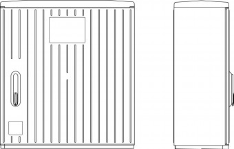 Dulap pol. striat RAL7035 ,mar 1,180°, IP44,785x869x320mm