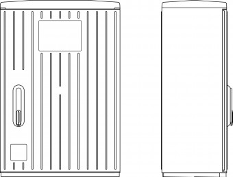 Dulap pol. striat RAL7035 ,mar0X,180°, IP44,590x869x320mm