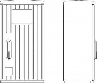 Dulap pol. striat RAL7035,mar00X,180°, IP44,460x869x320mm