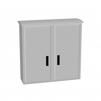 Dulap poliester inchis jos+ac.antipl., 2 usi,1000x1000x312