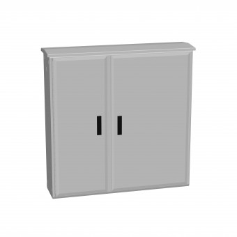 Dulap poliester inchis jos+ac.antipl., 2 usi,1250x1250x312
