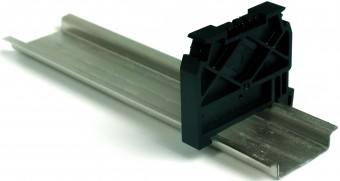 End bracket for DIN-rail TH35, black, snappable