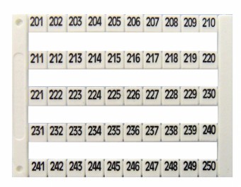 Etichete inscript. oriz. DEKAFIX DY5 201-250 (50 etichete)