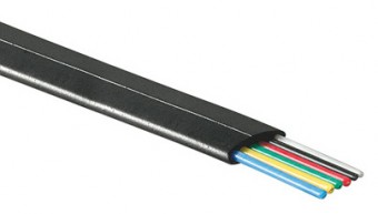 Flat Modular Cable, 6-wire, AWG26, Black, 100m