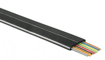 Flat Modular Cable, 8-wire, AWG26, Black, 100m
