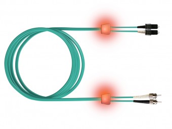 FO LED Patch Cord Premium, Duplex, SCD/ST, G50/125 OM3, 2m