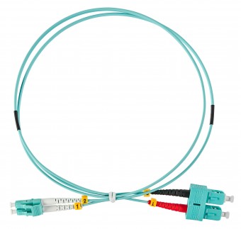 FO Patchcord Duplex LC/UPC - SC/UPC, 50/125µm OM3,  0.5m