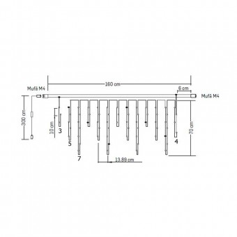Ghirlanda Extensibila Flash 64 LED 4.6W 6400K