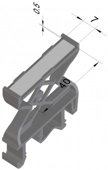 Group tag holder 40x7mm, grey
