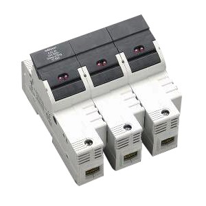 Holder for cylindrical fuses +LED 3-pole, box terminal 50mm²