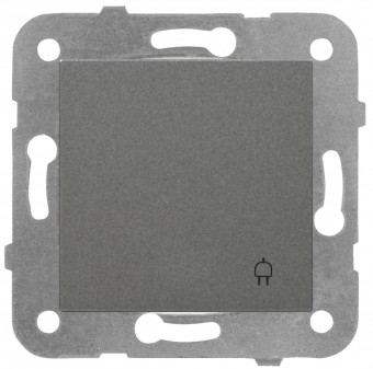 Insert priza 16A cu prot copii si capac, cl.elast, antracit