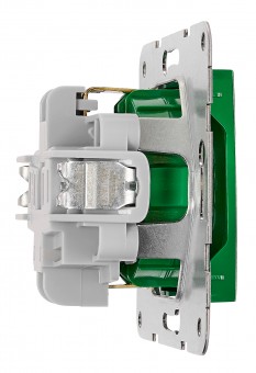 Insert priza, cleme elastice, verde