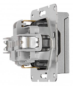 Insert priza cu capac de protectie, conex cu surub, antracit