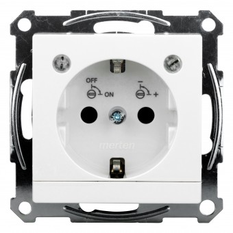 Insert priza cu contact de protectie si modul LED, alb
