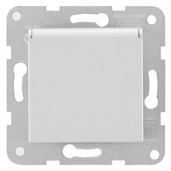 Insert priza cu pin PE si capac prot., cl.el, argintiu