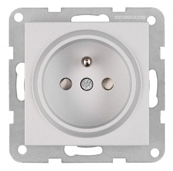 Insert priza cu Pin PE si cu protectie IP2XC, argintiu