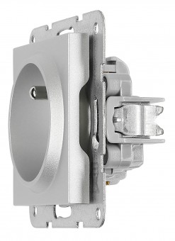 Insert priza cu Pin PE si cu protectie IP2XC, argintiu