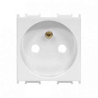 Insert priza cu pin PE,protectie marita,16A,cl. cu surub,alb