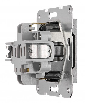 Insert priza, cu protectie, conexiune elastica, antracit