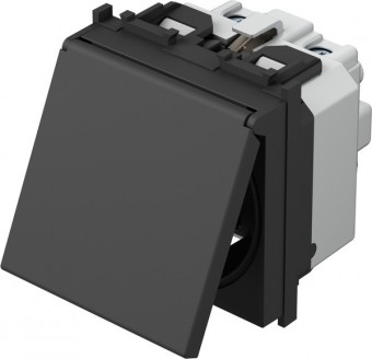 Insert priza cu protectie marita, capac, 16A, neagra