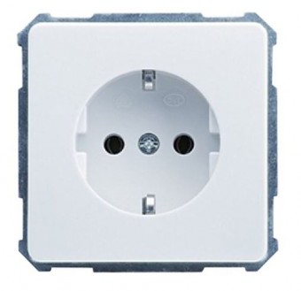 Insert priza ST cu PE, conex. elastica, alb