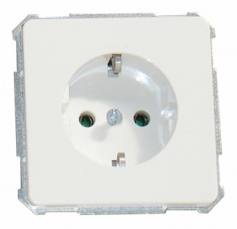 Insert priza ST cu PE, conex. elastica, alb
