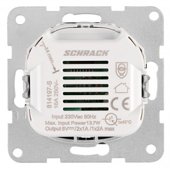 Insert priza USB A+C, 2.1A, antracit