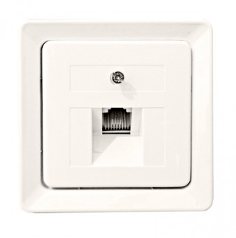 Insert priza Western-Electric pt.buton para cu fir, alb-pur
