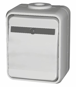 Intrerupator simplu cu bec IP44, gri/gri