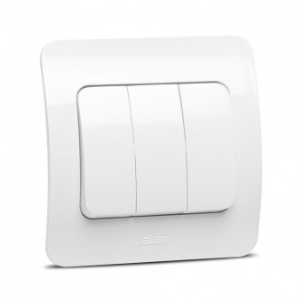 Intrerupator triplu 10A alb Jazz - ELBI