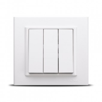 Intrerupator triplu 10A alb Mina - OVIVO | 401-010200-254