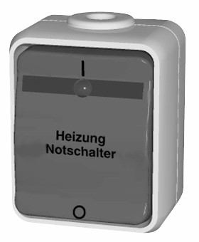 Intreruptor 2p incalzire IP44, gri/gri