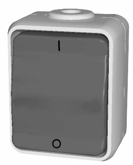 Intreruptor 2p IP44, gri-basalt