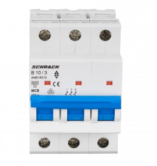 Intreruptor automat modular (MCB) AMPARO 6kA, B 10A, 3-poli