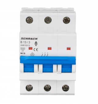 Intreruptor automat modular (MCB) AMPARO 6kA, B 13A, 3-poli