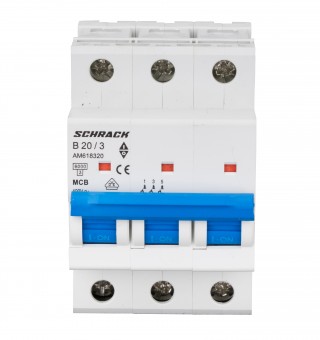 Intreruptor automat modular (MCB) AMPARO 6kA, B 20A, 3-poli