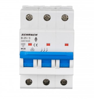 Intreruptor automat modular (MCB) AMPARO 6kA, B 25A, 3-poli