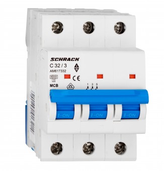 Intreruptor automat modular (MCB) AMPARO 6kA, C 32A, 3-poli