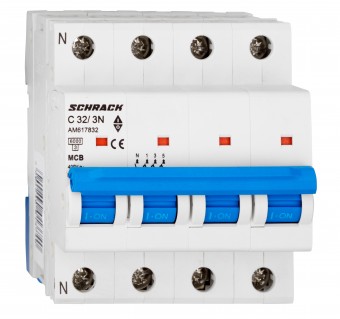 Intreruptor automat modular (MCB) AMPARO 6kA, C 32A, 3P+N