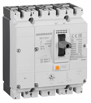 Intreruptor automat Tip A, 4 poli, 36kA, 16A