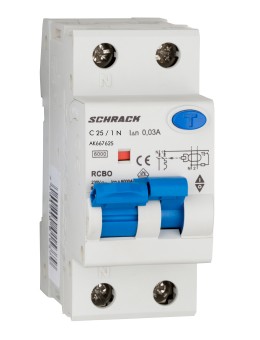 Intreruptor automat+dif. 1P+N, AMPARO 6kA, C 25A, 30mA,tip A
