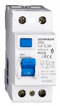 Intreruptor diferential AMPARO (10kA), 25A, 2-poli, 300mA