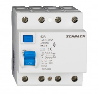 Intreruptor diferential AMPARO (10kA), 63A, 4-poli, 30mA