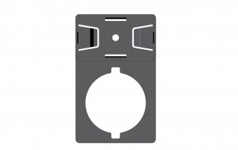 Label holder 27x15mm, hole size Ø22mm, adhesive, black